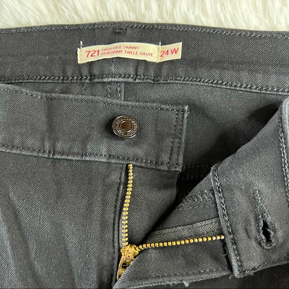 NEW Levi’s Black 721 High Rise Super Skinny Jeans Plus Size 24W Slim Taper - Picture 3 of 14